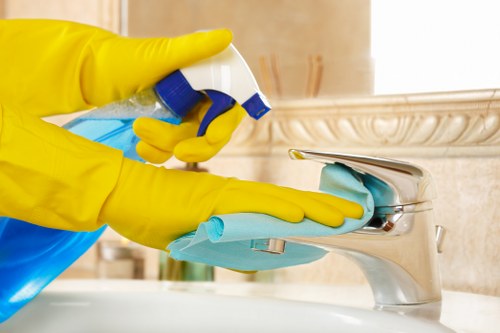 Reliable cleaning company in Fulham preparing a bright office