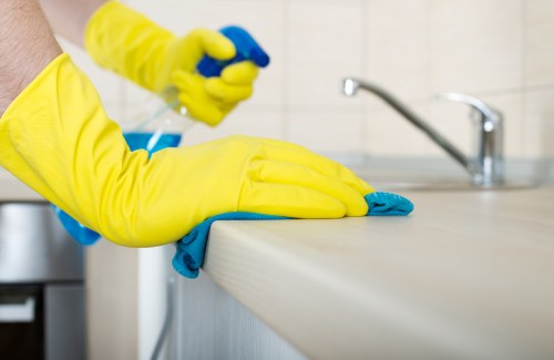 Efficient clearance team working in a Fulham flat